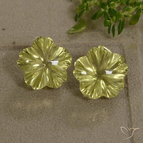 8.89ctw Natürlicher hellgelb Quarz, Blumen-Schliff, Transparent