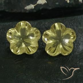 8.80 ct natürliche grünlich-gelb Quarz-Edelsteine, Blumen-Schliff, Transparent