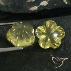 8.80 ct natürliche grünlich-gelb Quarz-Edelsteine, Blumen-Schliff, Transparent