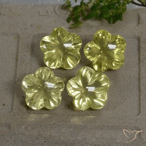 18.70ctw Natürlicher grünlich-gelb Quarz, Blumen-Schliff, Transparent