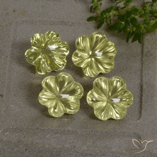 11.15ctw Natürlicher Mittelgelb Quarz, Blumen-Schliff, Transparent