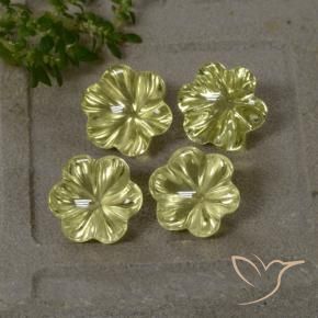 11.15 ct natürliche Mittelgelb Quarz-Edelsteine, Blumen-Schliff, Transparent