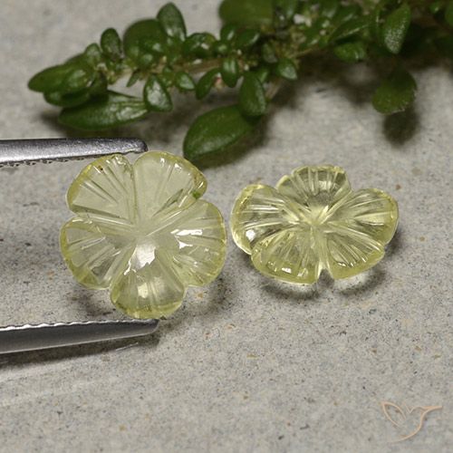 2.15ctw Natürlicher Mittelgelb Quarz, Blumen-Schliff, Transparent