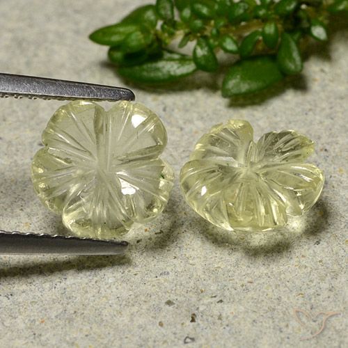 3.24ctw Natürlicher Mittelgelb Quarz, Blumen-Schliff, Transparent