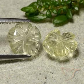 3.24 ct natürliche Mittelgelb Quarz-Edelsteine, Blumen-Schliff, Transparent