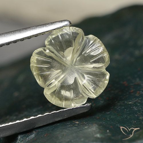 1.83ct Natürlicher hellgelb Quarz, Blumen-Schliff, Transparent, Photo A