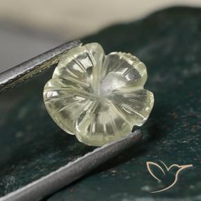 9,17 ctw natürlicher hellgelb Quarz, Blumen-Schliff, Transparent