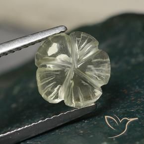 9,17 ctw natürlicher hellgelb Quarz, Blumen-Schliff, Transparent