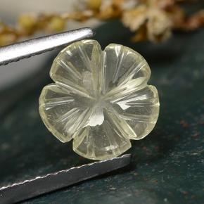 0,96 ctw natürlicher gelber Quarz, Blumenschliff, Transparent