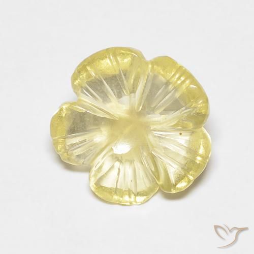 2.49ct Natürlicher Blasses Cremegelb Quarz, Blumen-Schliff, Transparent
