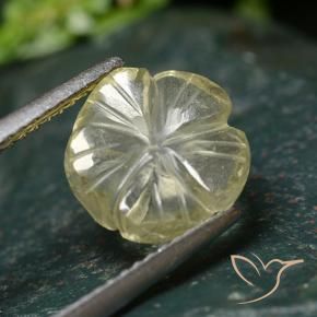 9,17 ctw natürlicher Blasses Cremegelb Quarz, Blumen-Schliff, Transparent