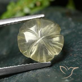 9,17 ctw natürlicher Blasses Cremegelb Quarz, Blumen-Schliff, Transparent