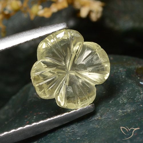 2.02ct Natürlicher Mittelgelb Quarz, Blumen-Schliff, Transparent