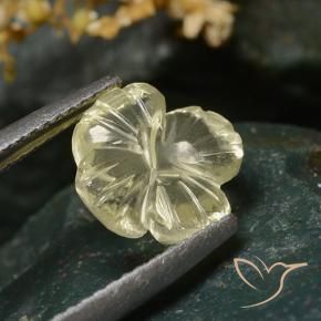 9,17 ctw natürlicher Mittelgelb Quarz, Blumen-Schliff, Transparent