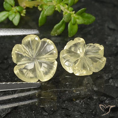 2.32ctw Natürlicher Mittelgelb Quarz, Blumen-Schliff, Transparent