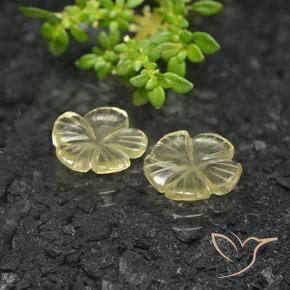 3.50 ct natürliche Blasses Cremegelb Quarz-Edelsteine, Blumen-Schliff, Transparent