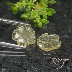3.50 ct natürliche Blasses Cremegelb Quarz-Edelsteine, Blumen-Schliff, Transparent