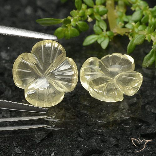 4.68ctw Natürlicher grünlich-gelb Quarz, Blumen-Schliff, Transparent