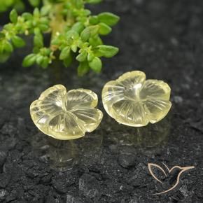 6.13 ct natürliche Blasses Cremegelb Quarz-Edelsteine, Blumen-Schliff, Transparent