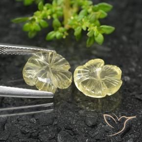 6.13 ct natürliche Blasses Cremegelb Quarz-Edelsteine, Blumen-Schliff, Transparent