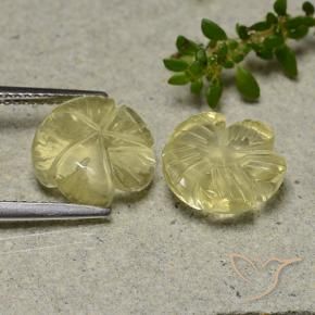 7.61 ct natürliche Mittelgelb Quarz-Edelsteine, Blumen-Schliff, Transparent