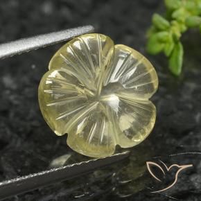 9,17 ctw natürlicher Mittelgelb Quarz, Blumen-Schliff, Transparent