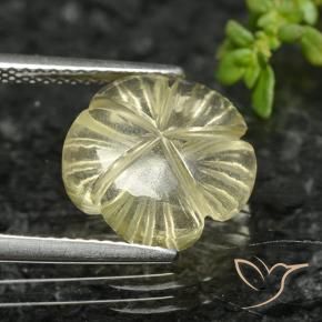 9,17 ctw natürlicher Mittelgelb Quarz, Blumen-Schliff, Transparent