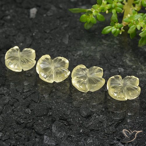 4.78ctw Natürlicher Mittelgelb Quarz, Blumen-Schliff, Transparent