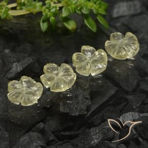 5.06 ct natürliche Blasses Cremegelb Quarz-Edelsteine, Blumen-Schliff, Transparent