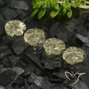 5.06 ct natürliche Blasses Cremegelb Quarz-Edelsteine, Blumen-Schliff, Transparent