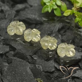 2.59 ct natürliche Blasses Gelb Quarz-Edelsteine, Blumen-Schliff, Transparent