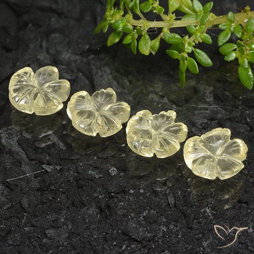 5.99ctw Natürlicher Mittelgelb Quarz, Blumen-Schliff, Transparent