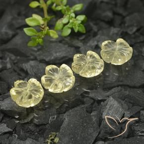 10.51 ct natürliche Blasses Cremegelb Quarz-Edelsteine, Blumen-Schliff, Transparent