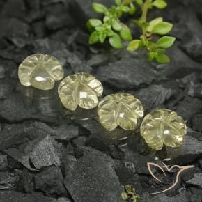 10.51 ct natürliche Blasses Cremegelb Quarz-Edelsteine, Blumen-Schliff, Transparent