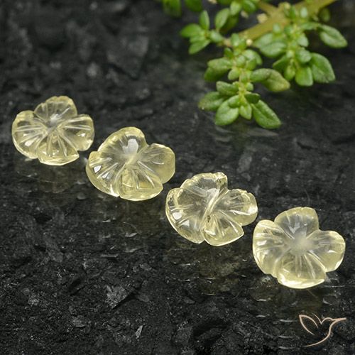 5.24ctw Natürlicher Mittelhelles Gelb Quarz, Blumen-Schliff, Transparent