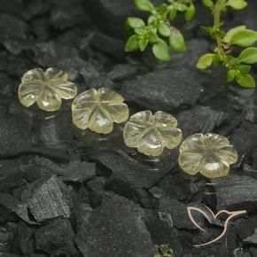 4.96 ct natürliche Blasses Cremegelb Quarz-Edelsteine, Blumen-Schliff, Transparent