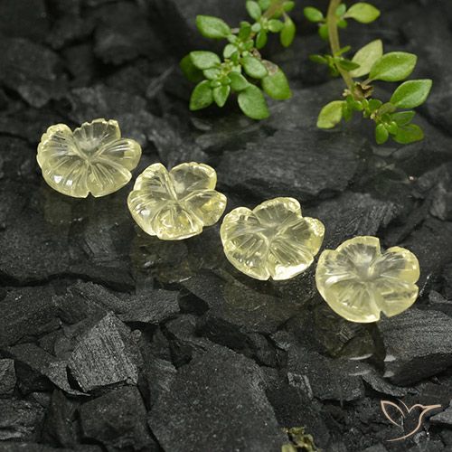 7.85 ct natürliche Blasses Cremegelb Quarz-Edelsteine, Blumen-Schliff, Transparent