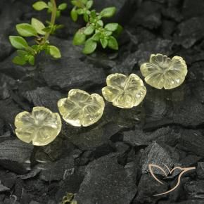 7.85 ct natürliche Blasses Cremegelb Quarz-Edelsteine, Blumen-Schliff, Transparent