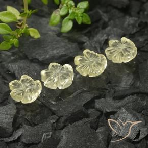 4.37 ct natürliche Mittelgelb Quarz-Edelsteine, Blumen-Schliff, Transparent