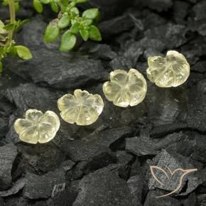 4.19 ct natürliche Mittelgelb Quarz-Edelsteine, Blumen-Schliff, Transparent
