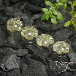 4.19 ct natürliche Mittelgelb Quarz-Edelsteine, Blumen-Schliff, Transparent