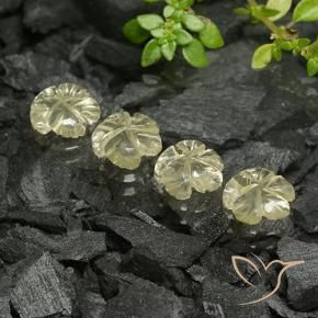 3.74 ct natürliche Mittelhelles Gelb Quarz-Edelsteine, Blumen-Schliff, Transparent
