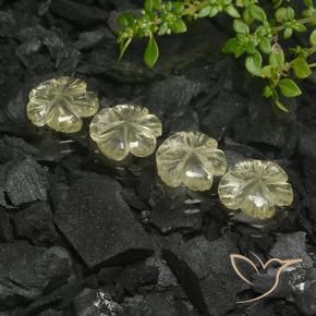 8.95 ct natürliche Mittelgelb Quarz-Edelsteine, Blumen-Schliff, Transparent