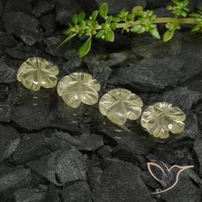 5.43 ct natürliche Blasses Cremegelb Quarz-Edelsteine, Blumen-Schliff, Transparent