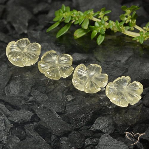 6.50ctw Natürlicher Mittelgelb Quarz, Blumen-Schliff, Transparent