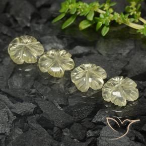 6.50 ct natürliche Mittelgelb Quarz-Edelsteine, Blumen-Schliff, Transparent