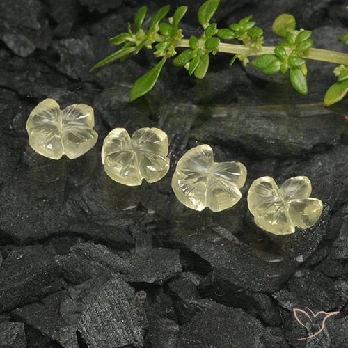 3.36ctw Natürlicher Blasses Gelb Quarz, Blumen-Schliff, Transparent