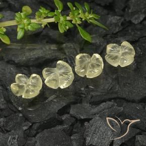 3.36 ct natürliche Blasses Gelb Quarz-Edelsteine, Blumen-Schliff, Transparent