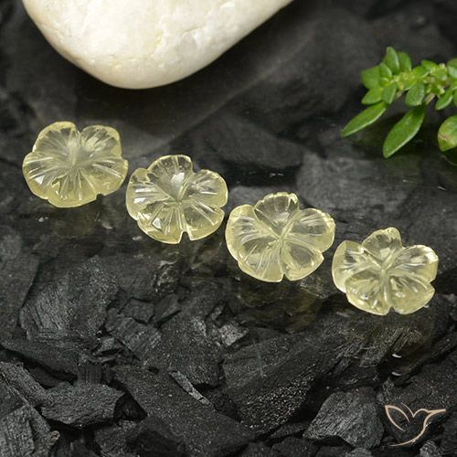 5.12ctw Natürlicher hellgelb Quarz, Blumen-Schliff, Transparent