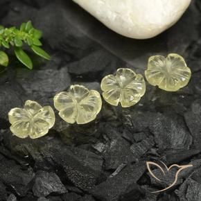 5.12 ct natürliche hellgelb Quarz-Edelsteine, Blumen-Schliff, Transparent